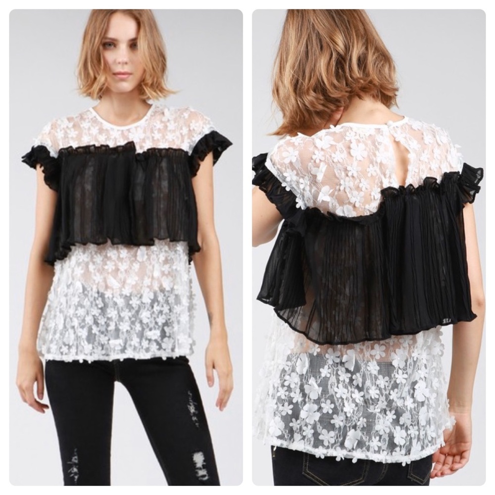 Adorable Ruffle Lace Top 😱❤️